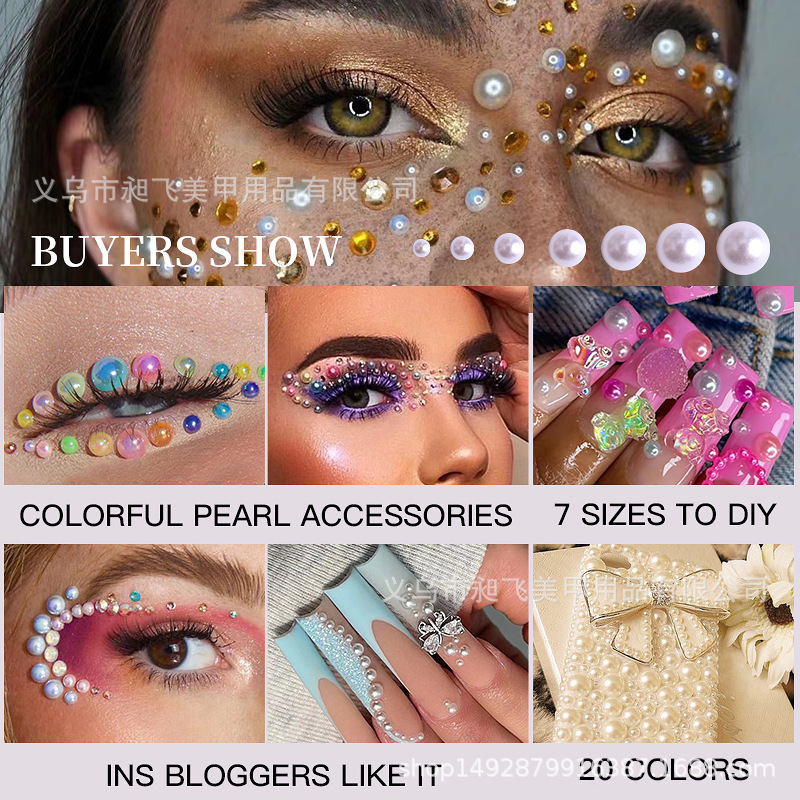 20色パールネイルアクセサリー7格梅の花ボックスカラー半円真珠アクセサリー2/3/4/5/6/8/10mm|undefined