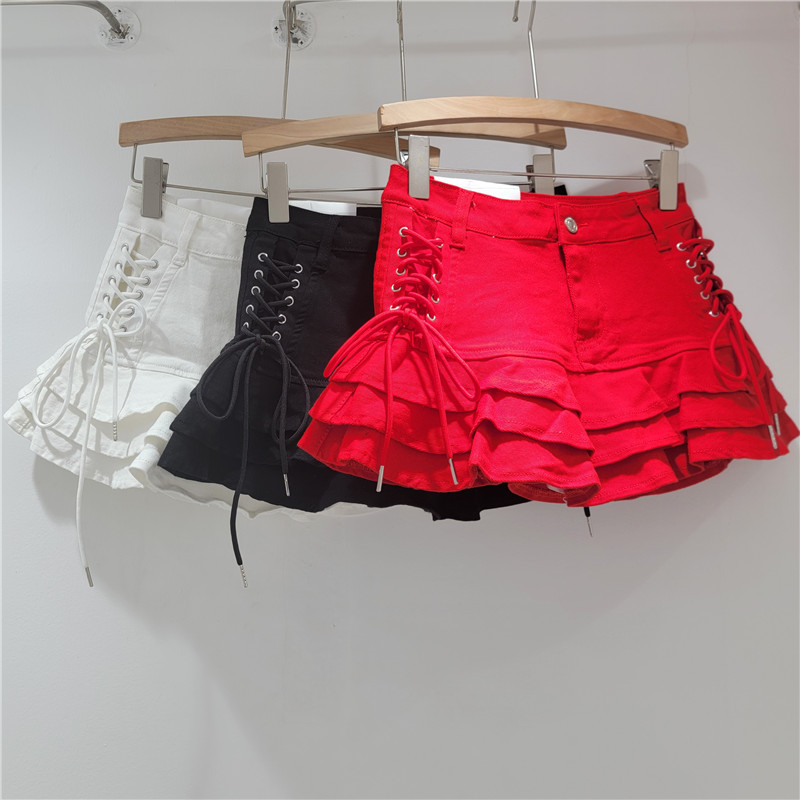 Retro summer denim skirt
