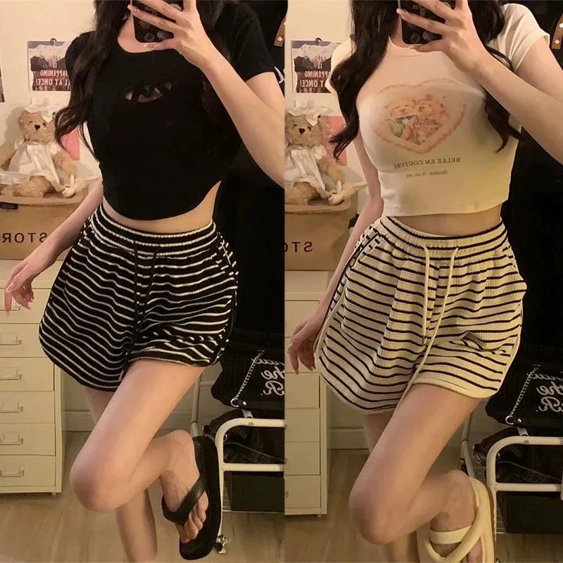 Брюки, летние шорты для йоги, oversize, свободный покрой, высокая талия, плюс сайз