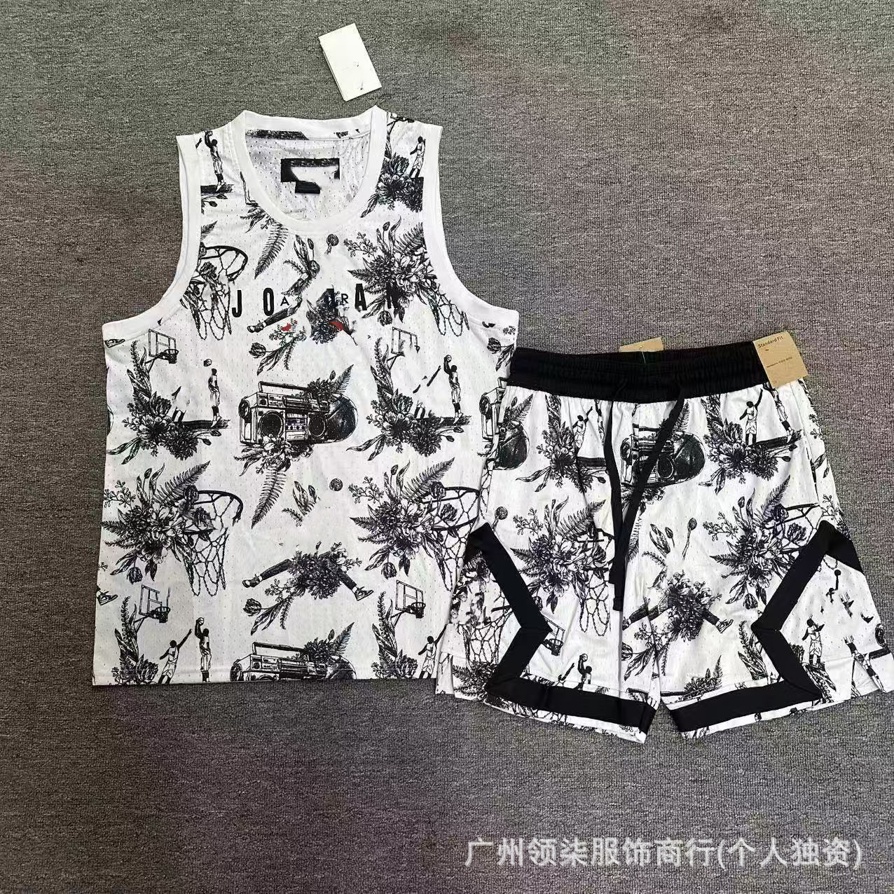 Nuevo chaleco de baloncesto deportivo Flying Man más pantalones cortos secado rápido transpirable relajado diario ocio correr chaleco deportivo image 31
