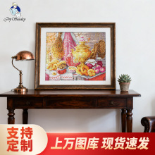 针功夫十字绣布艺绣品俄式下午茶新型刺绣手棉线十字线绣工厂加盟