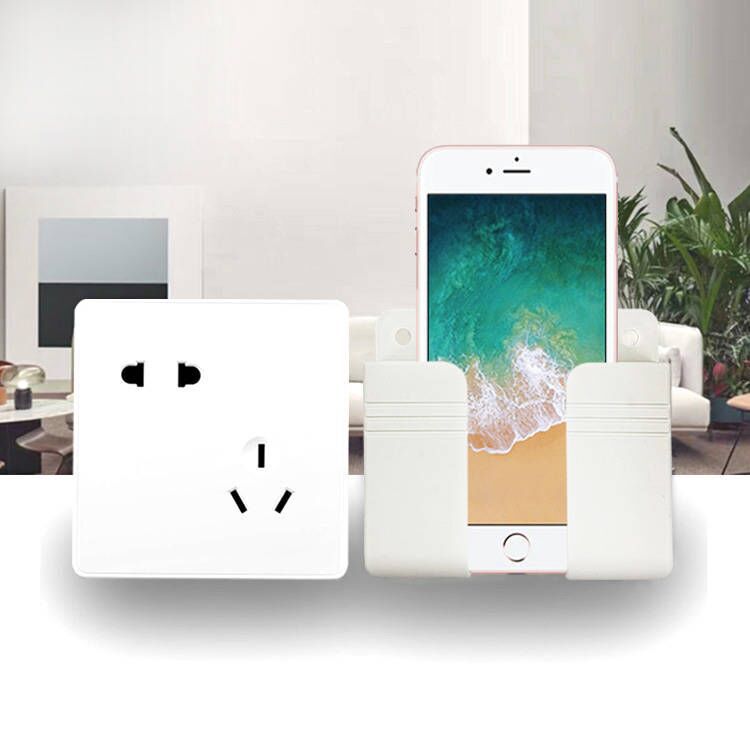 壁掛け式携帯電話充電ボックススタンド、リモコンホルダー、穴あけ不要の壁収納ラック、卸売|undefined