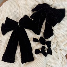 法式蝴蝶结丝绒发夹女2024新款高端后脑勺夹子头饰高级感大号发饰