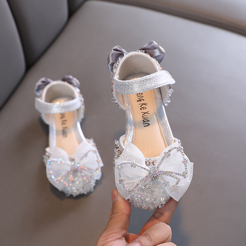 2024 Autumn New Korean Style Girls Princess Girls Sandals Elementary School Baby Children's Shoes Single Shoes