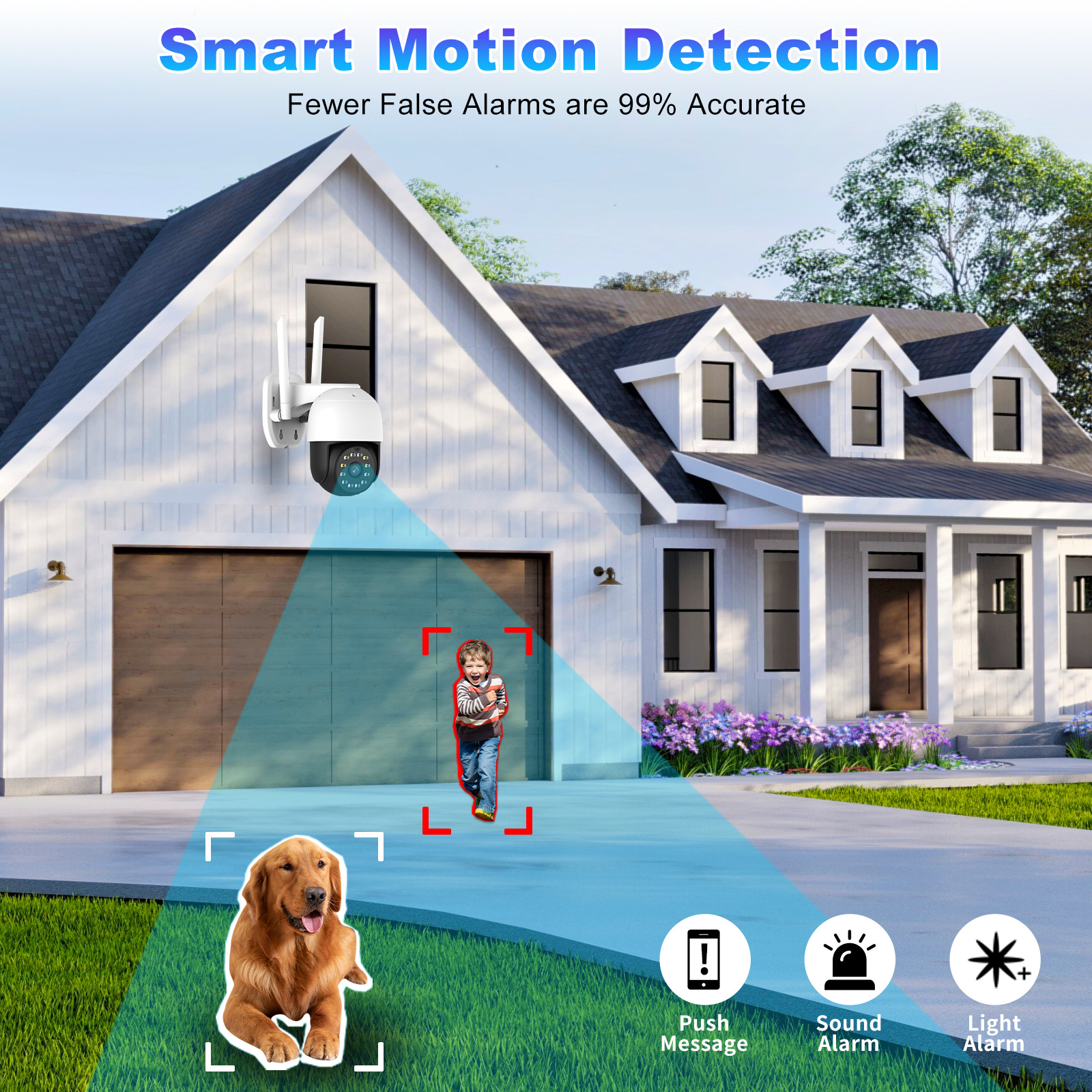 Fuente fábrica cámara PTZ exterior fuente de luz dual detección de movimiento comercio exterior explosión transfronteriza PTZ HD monitor