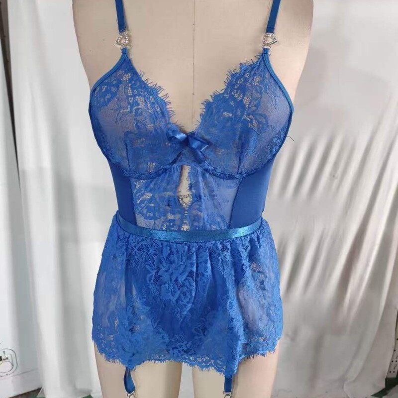 European and American cross-border sexy and alluring lingerie set with lace embroidery, Valentine's Day passion uniform, AliExpress European and American cross-border sexy and alluring lingerie set with lace embroidery, Valentine's Day passion uniform, AliExpress