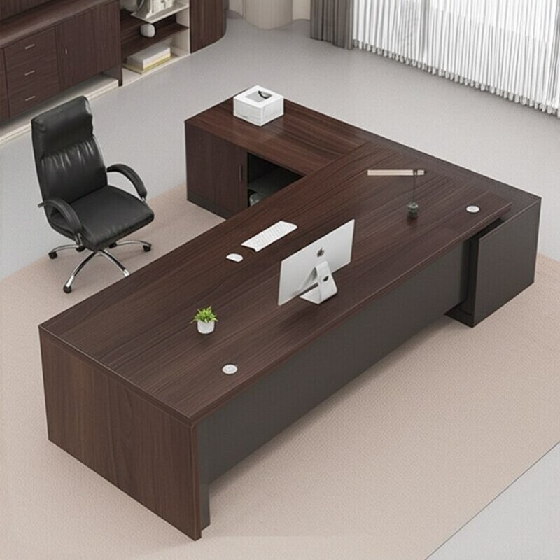 Boss Desk, Simple Modern Office Desk, Executive Computer Desk, President Manager Desk, Single-Person Corner Desk