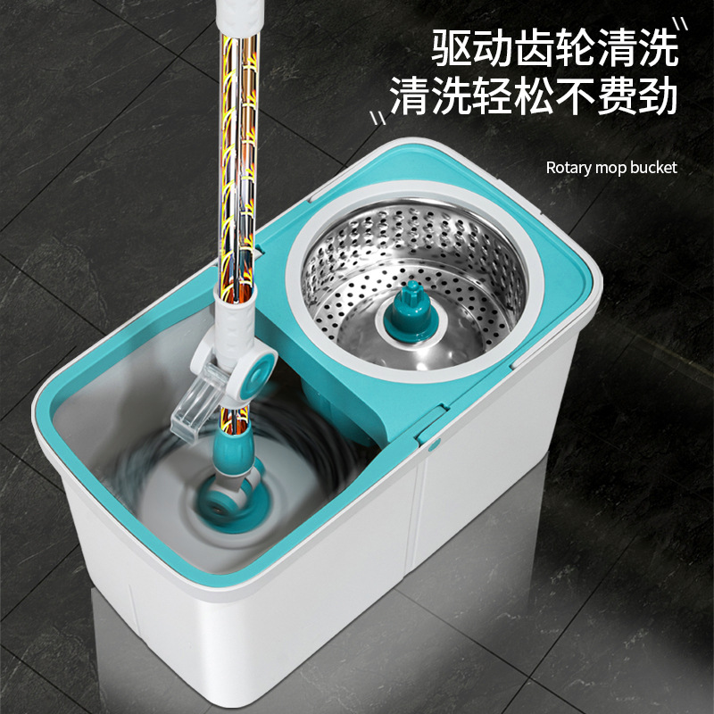 拖把配件家用免手洗干湿两用双驱动旋转甩干吸水拖布批发拖把桶