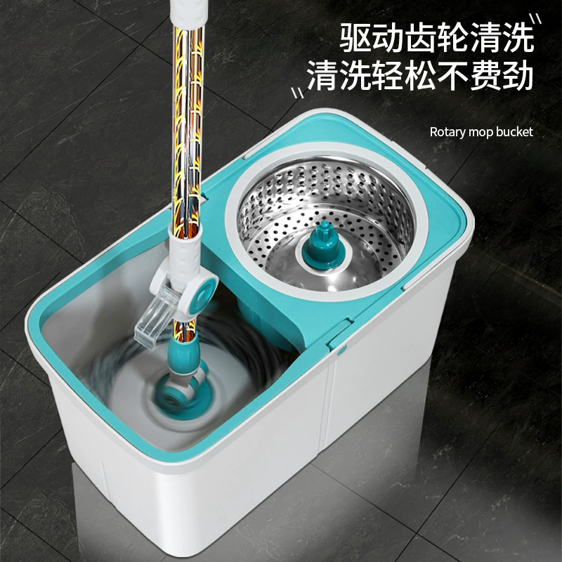 Аксессуары для швабр для домашнего использования, мытье без рук, двойное применение для влажной и сухой уборки, вращающаяся швабра с двойным приводом и отжимом, впитывающая швабра, оптовая продажа ведер для швабр.