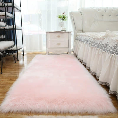 Nordic Simple Plush Carpet Car Carpet - light-pink-70x120cm