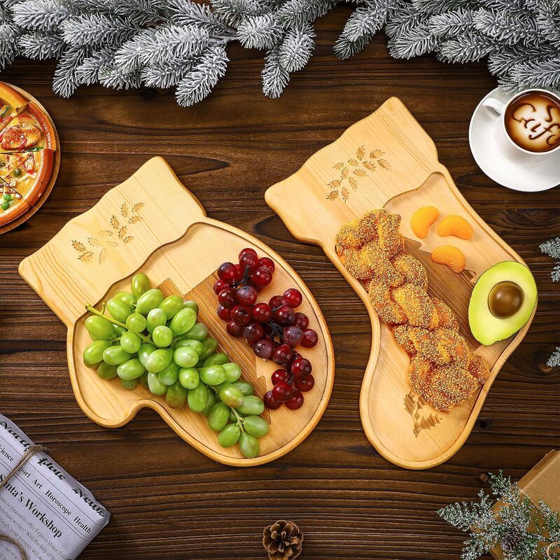Christmas Wooden Tray Kidsren's Snack Dessert Plate Home Party Candy Cheese Cake Tray Food Tray Christmas Wooden Tray Kidsren's Snack Dessert Plate Home Party Candy Cheese Cake Tray Food Tray