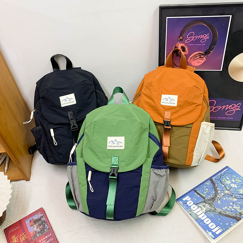 Mochila coreana de moda para niños y niñas, color en contraste, mochila escolar de escuela primaria de gran capacidad, deportes de ocio, mochila de viaje para niños