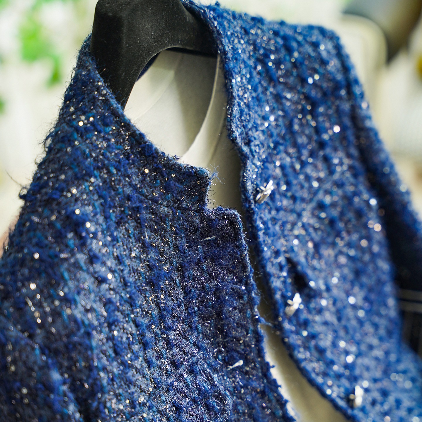 Bright Silk Tweed Straight Short Style Jacket for Women Autumn New Style 0825