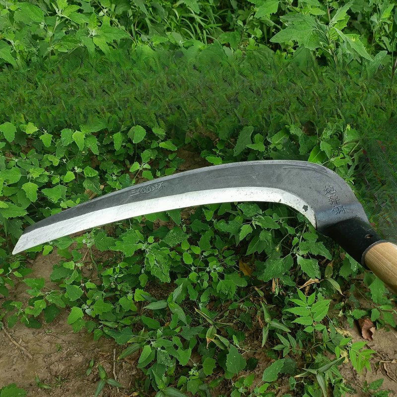 镰刀割草特大衫镰刀锻打家用农用割草神器户外长柄镰刀砍打淳枫