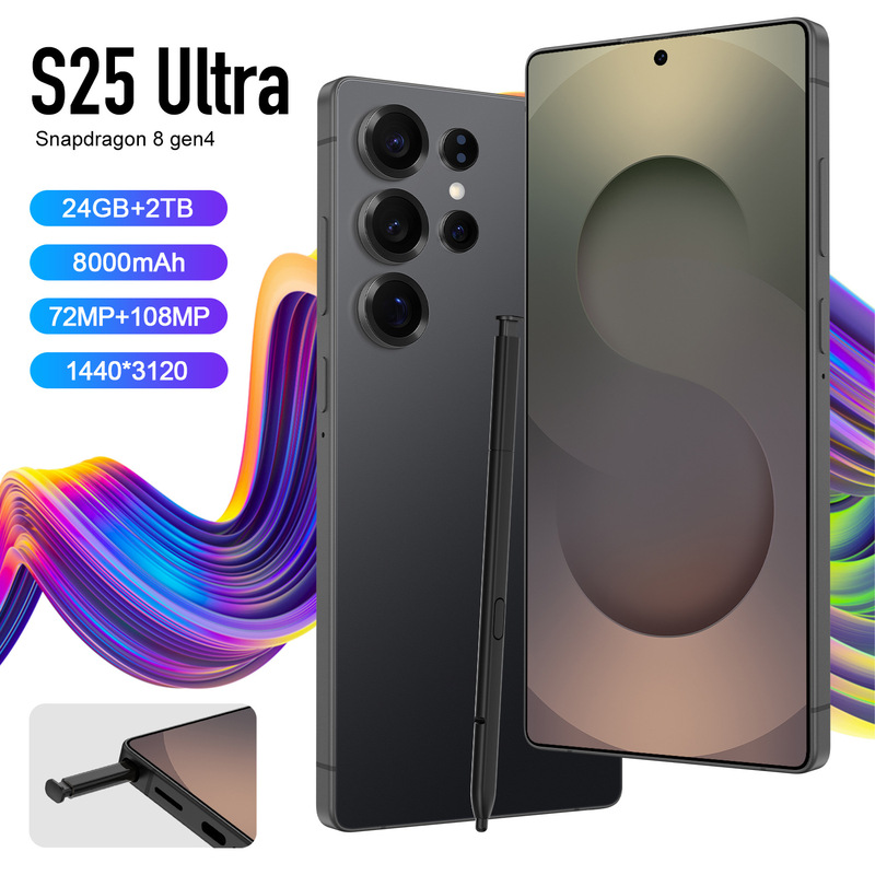 Hot-Selling Model S25 Ultra Cross-Border Mobile Phone, True 4g Global Communication, 4+64g, Built-In Pen, Large Screen, Foreign Trade Mobile Phone Factory