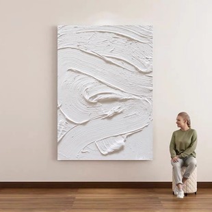 Pure hand-painted oil painting abstract solid color texture painting porch decorative painting three-dimensional silent wind living room sofa hanging painting