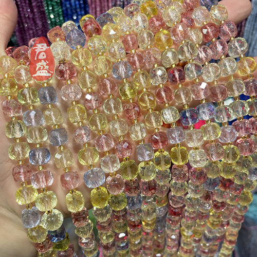 Optimized Colored Topaz Crystal Cut Square Beads Scatter Half-Finished Bracelet Bead DIY Jewelry Accessory Wholesale