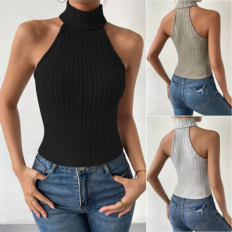 2025 New European and American Export Round Neck Vest Autum Sweater Women's High-End Knitted Amazon Sleeveless Women's Clothing