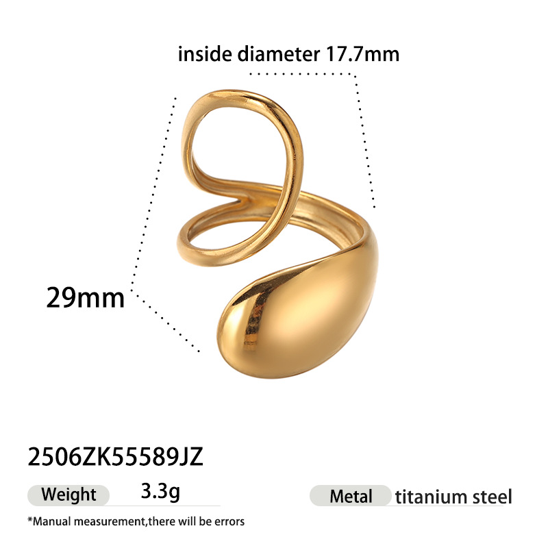 Anillo de acero inoxidable de estilo europeo y americano Tena Diseño de nicho femenino Luna lisa Delfín Anillo abierto Lujo ligero Sentido de alta gama