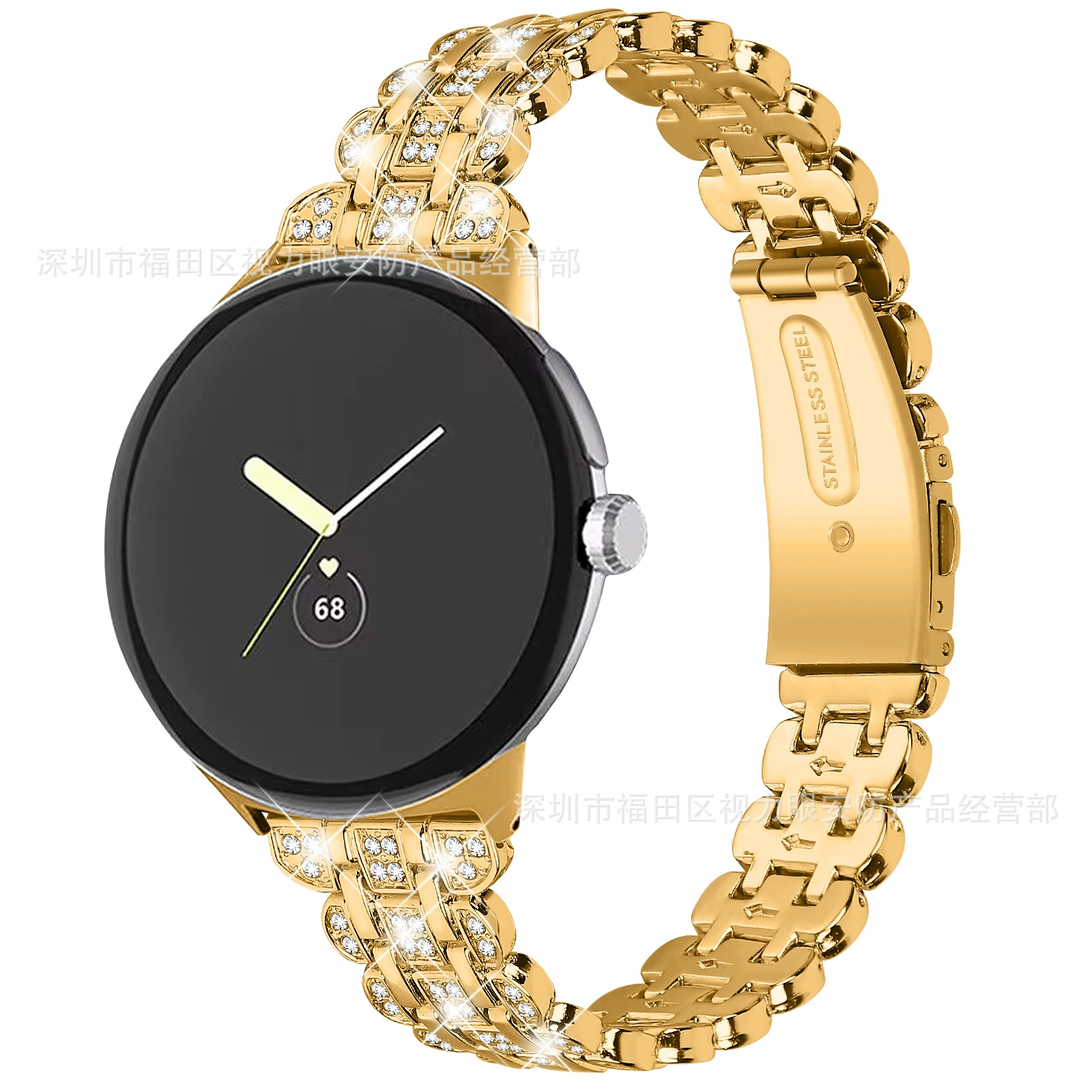 Подходит для Google Pixel Watch 1/2, циферблат «цветок», бриллиантовый стиль, металлический сменный ремешок