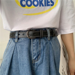 2024新款男女士針扣皮帶百搭時尚休閒配牛仔褲腰帶年輕人ins潮流