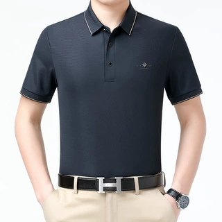 品牌白色Polo衫男士2026夏季商务翻领半袖上衣休闲短袖真丝t恤男
