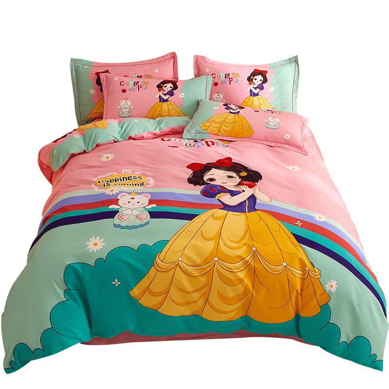 Todo el algodón grueso molienda Mickey otoño invierno impresión de cuatro piezas de dibujos animados para niños sábanas de algodón cubierta de tres piezas