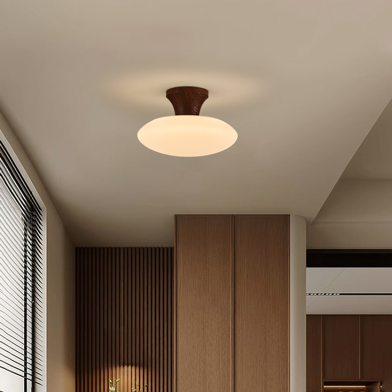 lámpara de techo del dormitorio moderno simple color nuez diseño de alto nivel estudio dormitorio principal lámpara de protección de ojos 461L