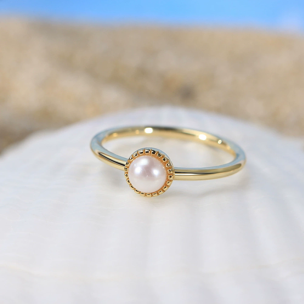 Ring from pearl, brand dye, wholesale, silver 925 sample, European style, french style, internet celebrity