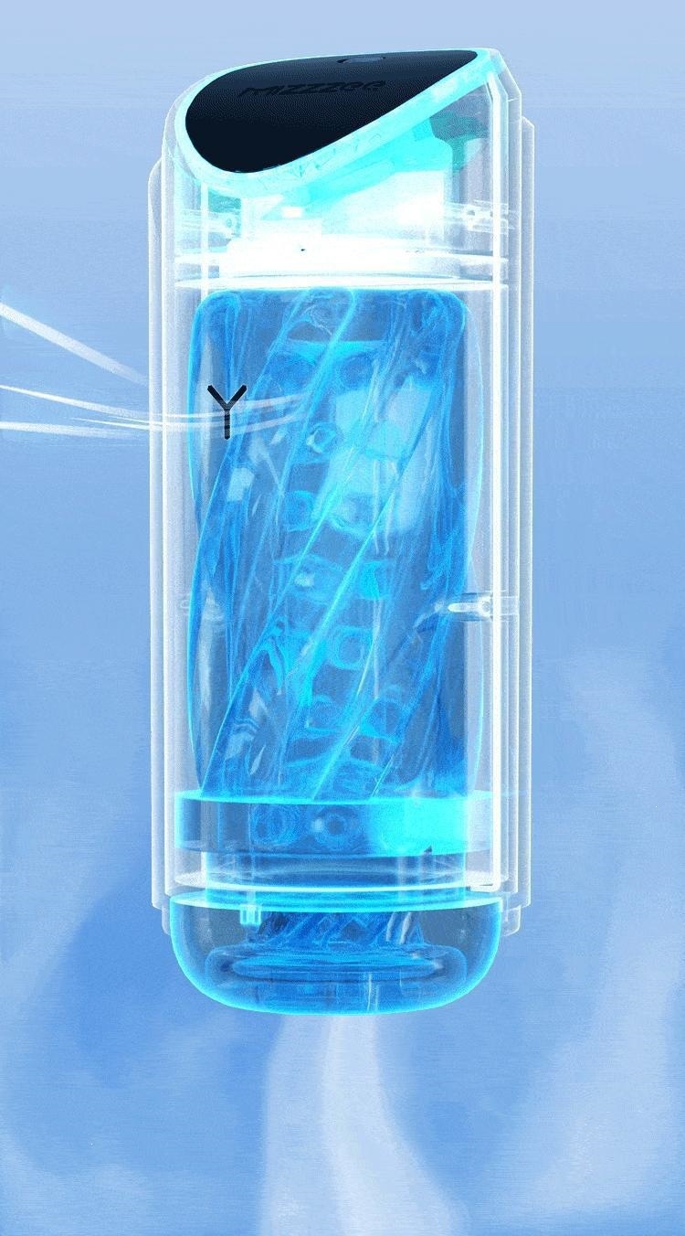 Mystery Blue Crystal Y Aircraft Cup Male Masturbator with Suction Base — detail image 10
