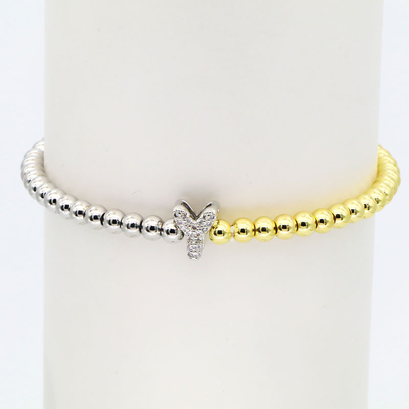 13g Weight Copper Pendant Material Zircon Inlay Material Bracelets Classification Copper Chain Material ball chain Chain Type 1 Piece Quantity Holiday, Daily Occasion Copper Material Letter Pattern All Seasons Season Women's Gender Plating Design Modern Style Style Wholesale Jewelry Modern Style Letter Copper Zircon Plating Bracelets Ball Chain 28