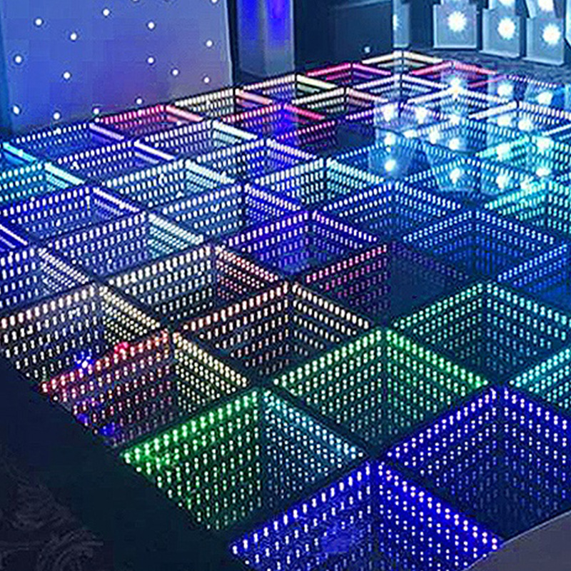 Lámpara de escenario Abyss Floor Tile espejo colorido 3D Floor Lighting Glass Tempered Floor Light