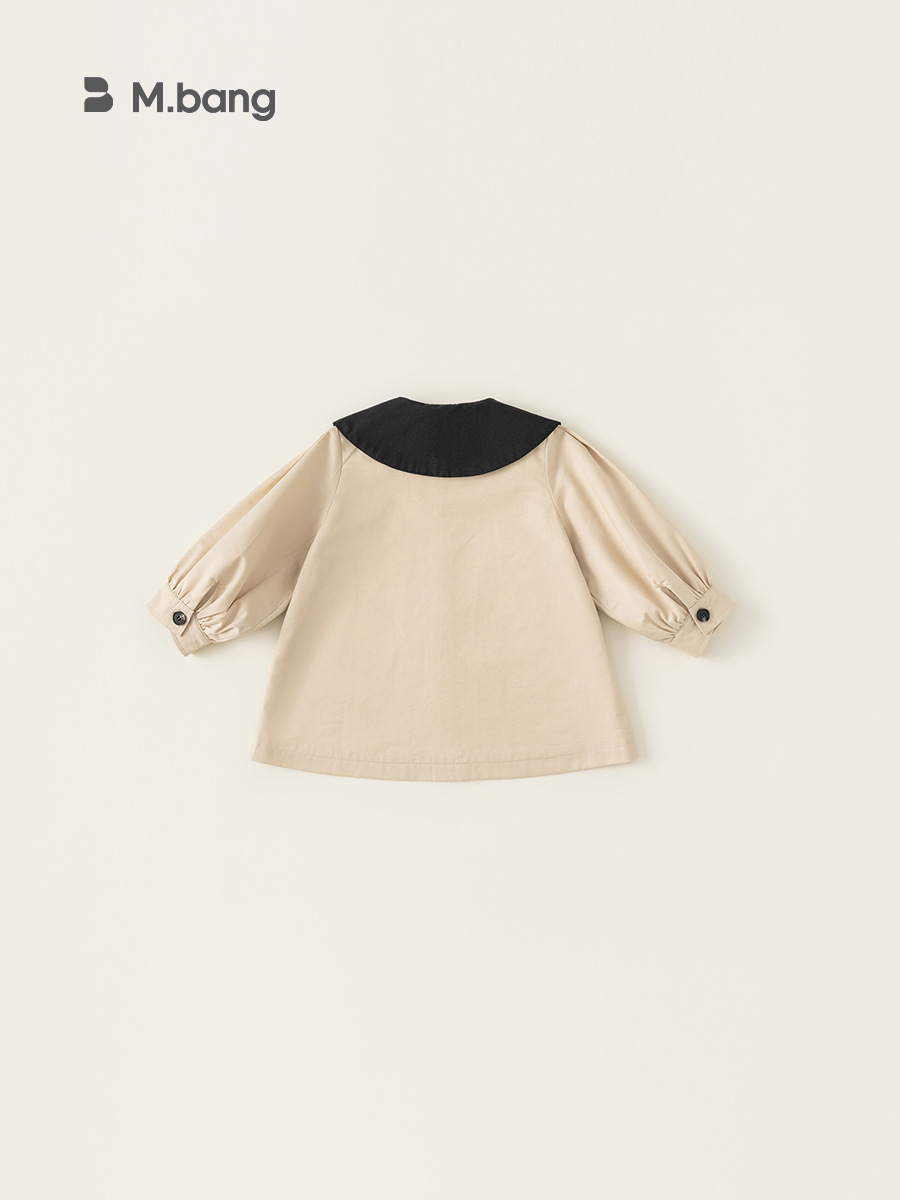 Yoobao ropa infantil niñas abrigo de abrigo de ventilador 2025 otoño nuevo bebé de estilo retrógrado gran abrigo de camisa de solapa