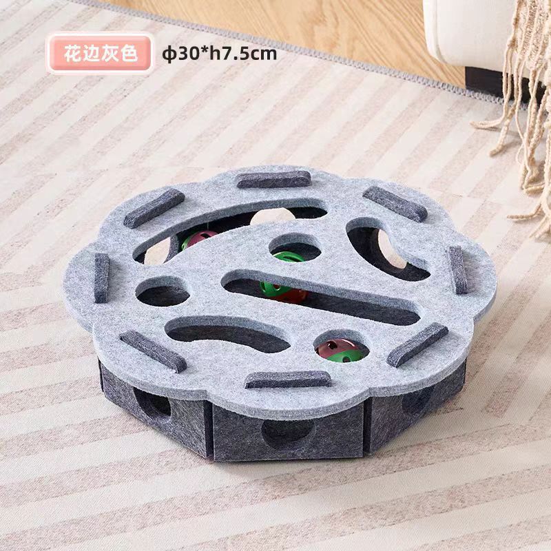 毛毡逗猫盒猫咪玩具猫抓板猫咪自嗨解闷玩具益智迷宫逗猫毛毡盒子|undefined