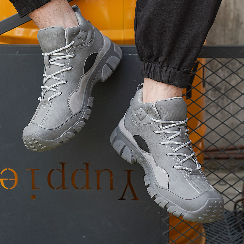 Erkek Özel İş Ayakkabıları Erkek Çelik Burunlu İş Güvenliği Darbeye Dayanıklı Delinmeye Dayanıklı Haşlanmaya Dayanıklı Aşınmaya Dayanıklı Yüksek Üst Güvenlik Koruyucu İş Ayakkabısı_voghion.com