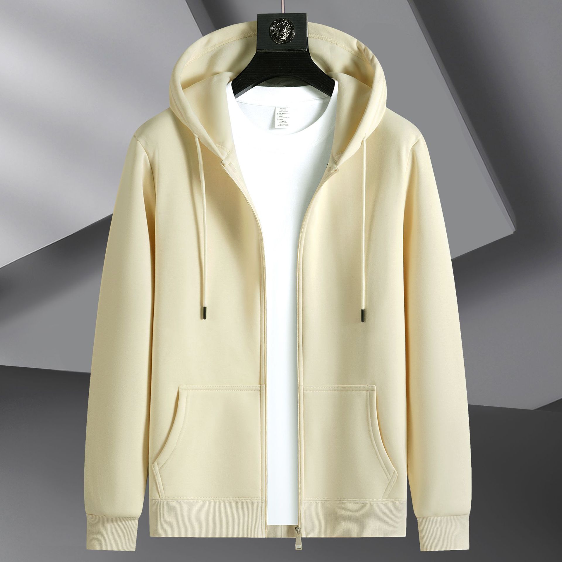 베이지 [솔리드 컬러 가디건 스웨트셔츠 씬 스타일] 싱글피스