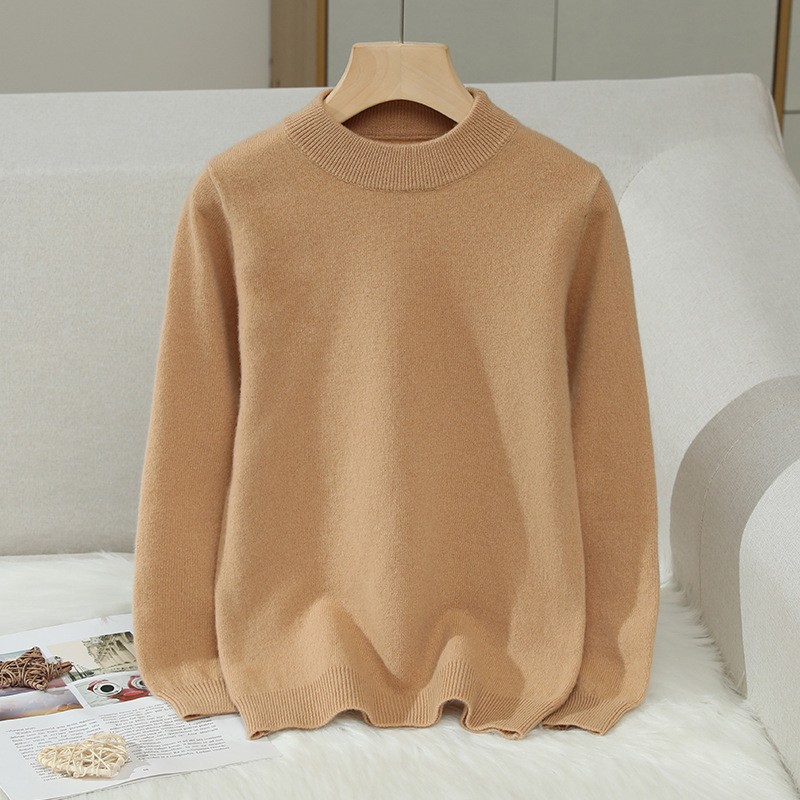 Children's pure wool sweater, new autumn/winter style, 90 count, high quality, solid color, warm sweater for boys and girls, baby base layer sweater.