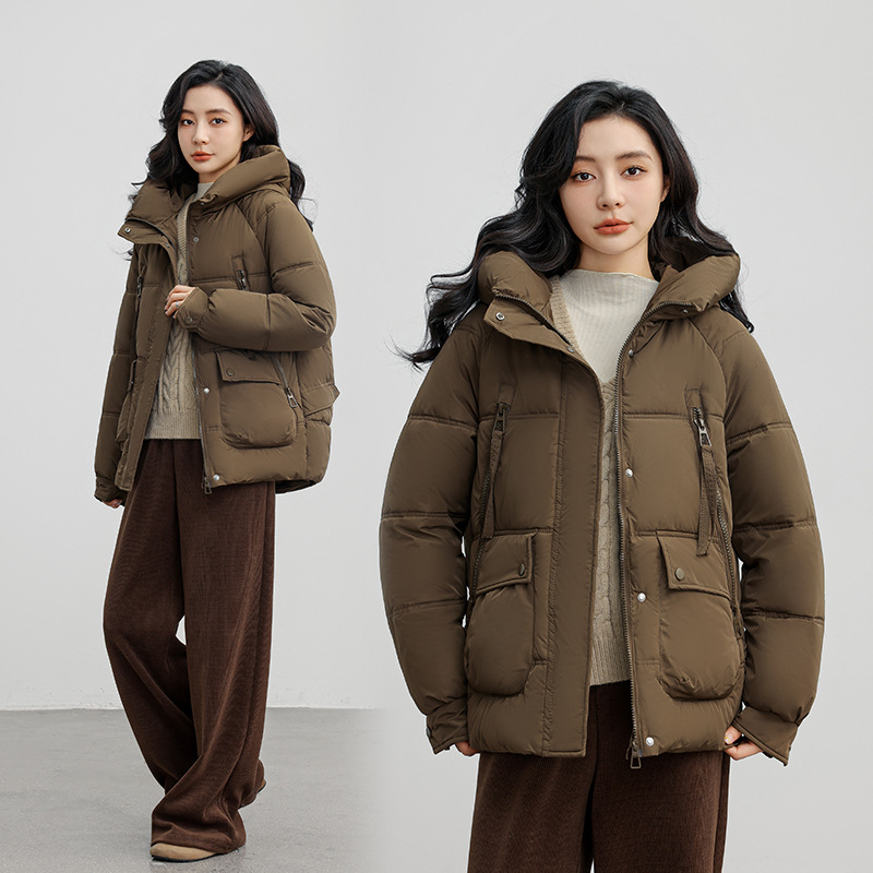 Russian new winer plus size for women's casual warmh, hickened and enlarged pocke hooded coon wholesale Down_voghion.com