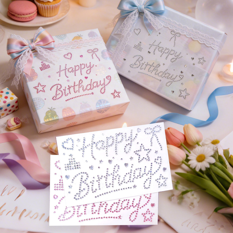 Happy Birthday Diamond Stickers Birthday Wishes Stickers Ins Rhinestone Stickers DIY Gift Packaging Decoration Happy Birthday Diamond Stickers Birthday Wishes Stickers Ins Rhinestone Stickers DIY Gift Packaging Decoration