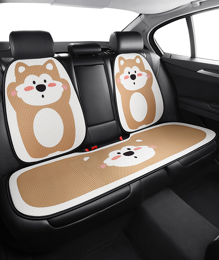 Car seat cushion four seasons universal seat cover simple cartoon half-bag seat cushion non-slip breathable rear single-piece seat cushion