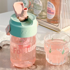 透明チューリップポータブルカップ ストローカップ 500ml
