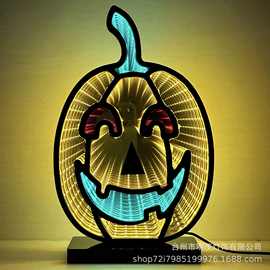 跨境tiktok新款创意led南瓜灯万圣节装饰灯氛围灯隧道灯小夜灯