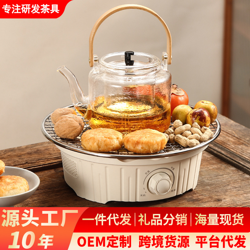 电陶炉电热炉家用围炉煮茶器烤火炉仿炭火煮泡茶炉户外电茶炉批发