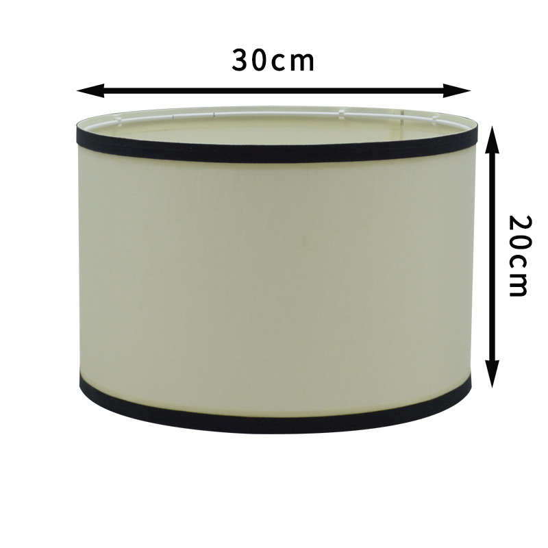 Habitación de invitados piso pantalla accesorios de la lámpara de piel de oveja recta lámpara de papel lámpara de mesa de noche luz beige mate borde negro tela