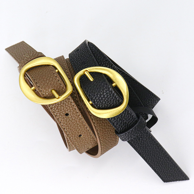 2024 Primavera Novo Europeu e Americano Clássico Geométrico Agulha Botão Feminino Cinto Moda Casual Versátil Cinto Retro Combinado com Jeans_voghion.com