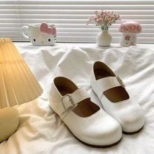 复古圆头可爱玛丽珍单鞋女2025秋季新款法式平底百搭英伦风小皮鞋