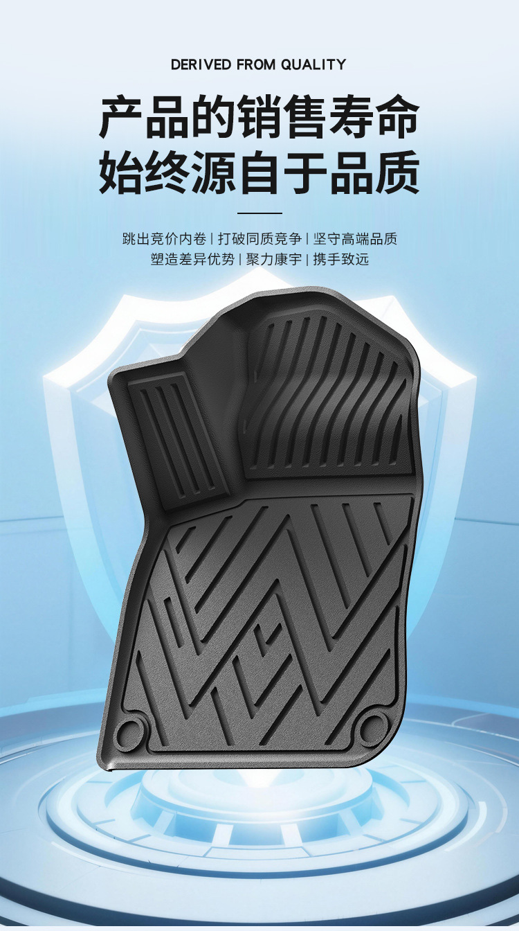 Suitable for 11-25 Models of Volkswagen Touareg, Fully Environmentally Friendly Tpe Car Floor Mats, Non-Slip and Waterproof Floor Mats