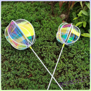 Dreamy Colorful Windmill Colorful Decoration Rotating Transparent High Decorative Display Kidsren's Toys Outdoor Large and Small Windmill Balls