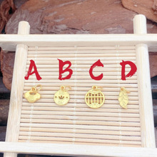 强保色银镀金S925招 财进宝饰品通用古法金配件福锁算盘树叶小挂