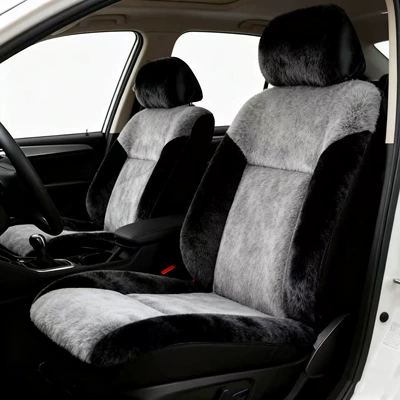 and Non-Shedding, Universal seat cover - gray-and-black-color-matching-two-seater-see-sku